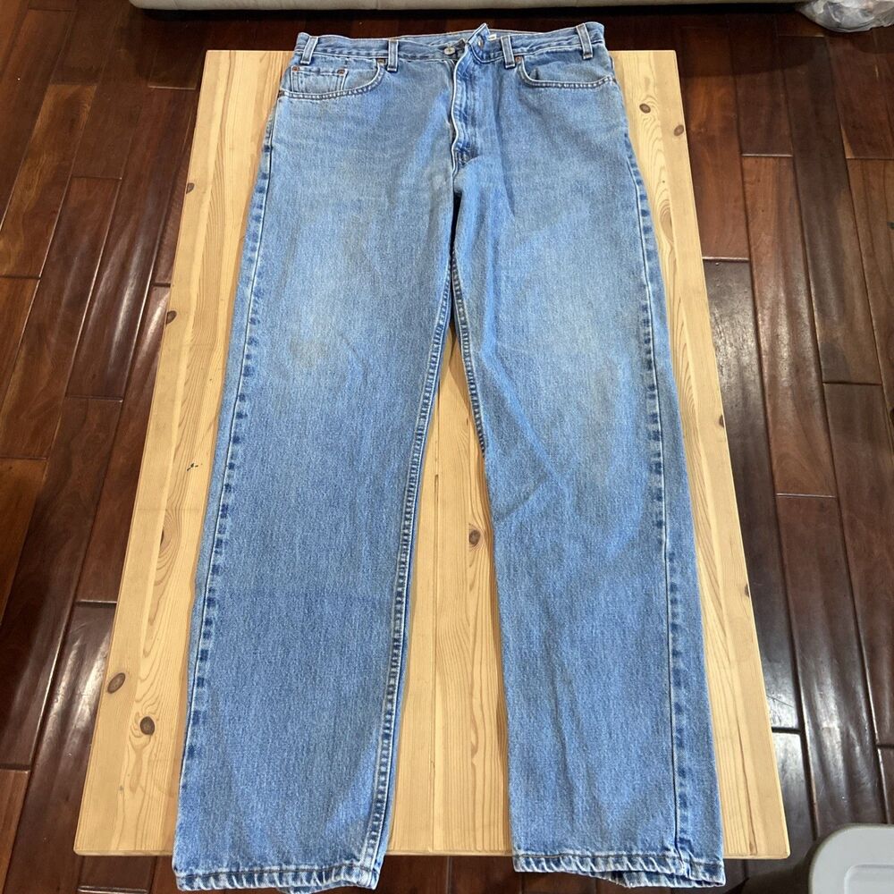 Made in USA Levi’s 505 Regular Fit Jeans Mens 38x34 Blue 100% Cotton Denim